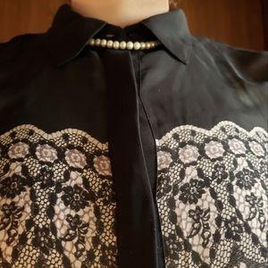 Dressey long sleeve sheer blouse
